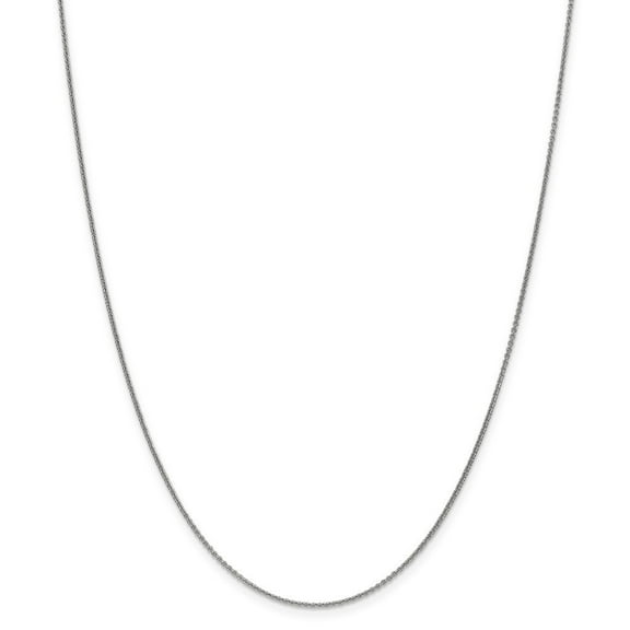 14k White Gold 1mm Cable Chain Necklace - 1.9 Grams - 18 Inch - Lobster Claw