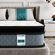 10" King Size Memory Foam Hybrid Mattress Crystli Pocket Innerspring Mattresses in a Box with Pressure Relief Edge Supportive 100-Night Trial 10-Year Support