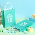 thumbnail image 4 of Sweet 16 Birthday Decorations Teal - 16pcs Party Favor Gift Bags with Handles, Teal Blue Candy Bags Goodie Bags for 16th Birthday Party, Turquoise Sweet Sixteen Decorations for Girls Boys, 4 of 7