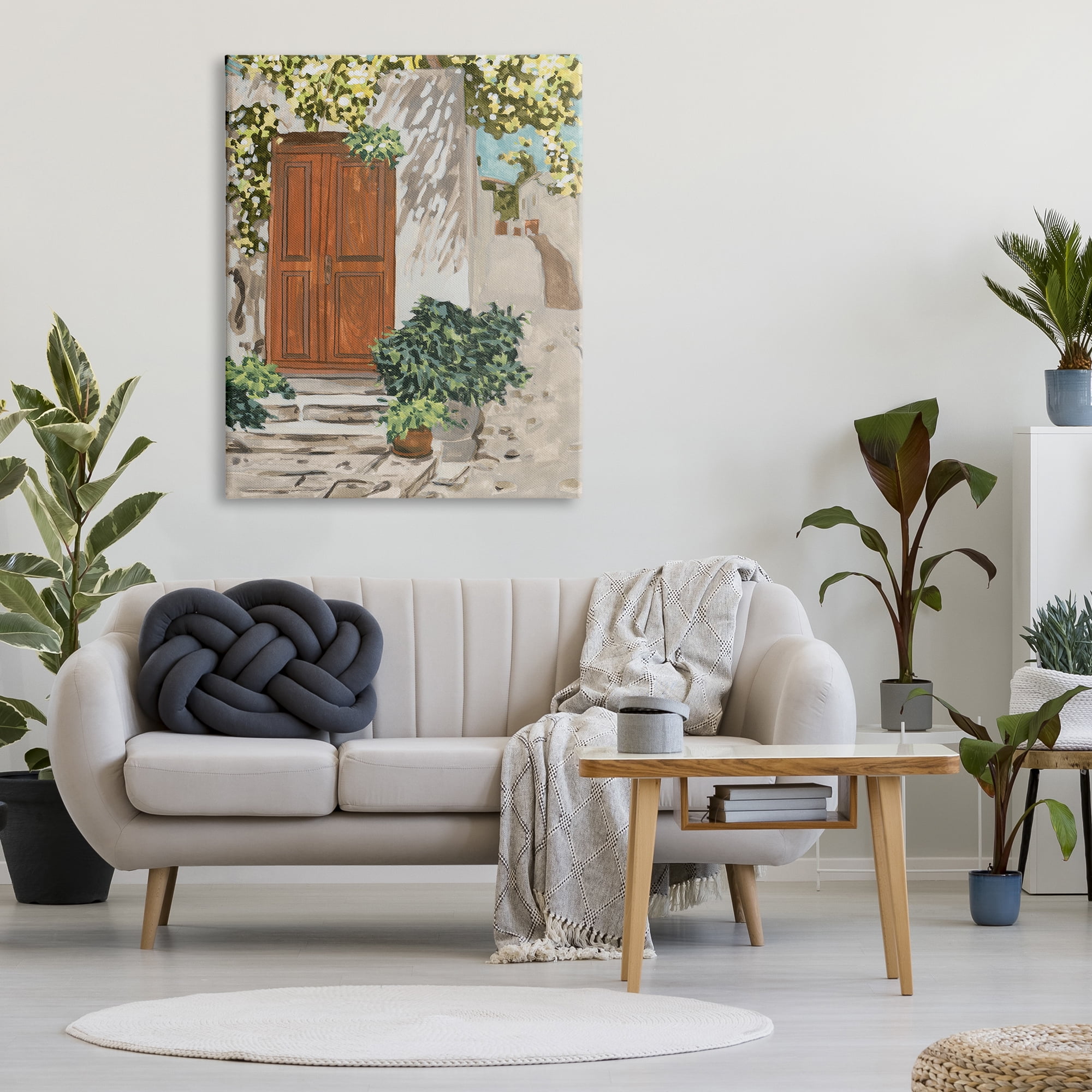 Stupell Industries Cottage Doorway Botanicals Travel & Places Painting Gallery Wrapped Canvas Art Print Wall Art, 36 x 48