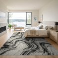 thumbnail image 3 of ODIKA 9'x12' Washable Area Rug Low Pile, Flatwoven, Abstract Crackle Veins Contrast Veined Streaks Flow Symmetrical Swirl Flowing for Great Room, Indoor Concept, Large Living, 3 of 7