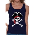 thumbnail image 1 of Awkward Styles Jolly Roger Skull Tank Top for Women Pirate Skull Flag Tank Dia de los Muertos Tank Top for Women Day of the Dead Sleeveless Shirt Pirate Skull Tank Top Pirate Birthday Party Outfit, 1 of 4