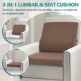 thumbnail image 5 of Shinnwa Recliner Cushion with Lumbar Support Pillow Egg Crate Foam Reduce Fatigue Extra Large Seat Cushion with Back Support for Elderly, Brown, 5 of 7