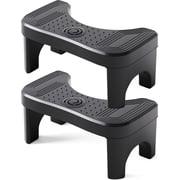 2-Pack Black Squatting Toilet Stool – 7 Inch Poop Stool for Adults & Kids – Detachable Foot Step with Dual Anti-Slip Design
