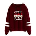 thumbnail image 1 of Abrigo horizontal doble con estampado navideño ajustado con capucha informal para mujer a la moda Fridja  fhghd3275, 1 of 2