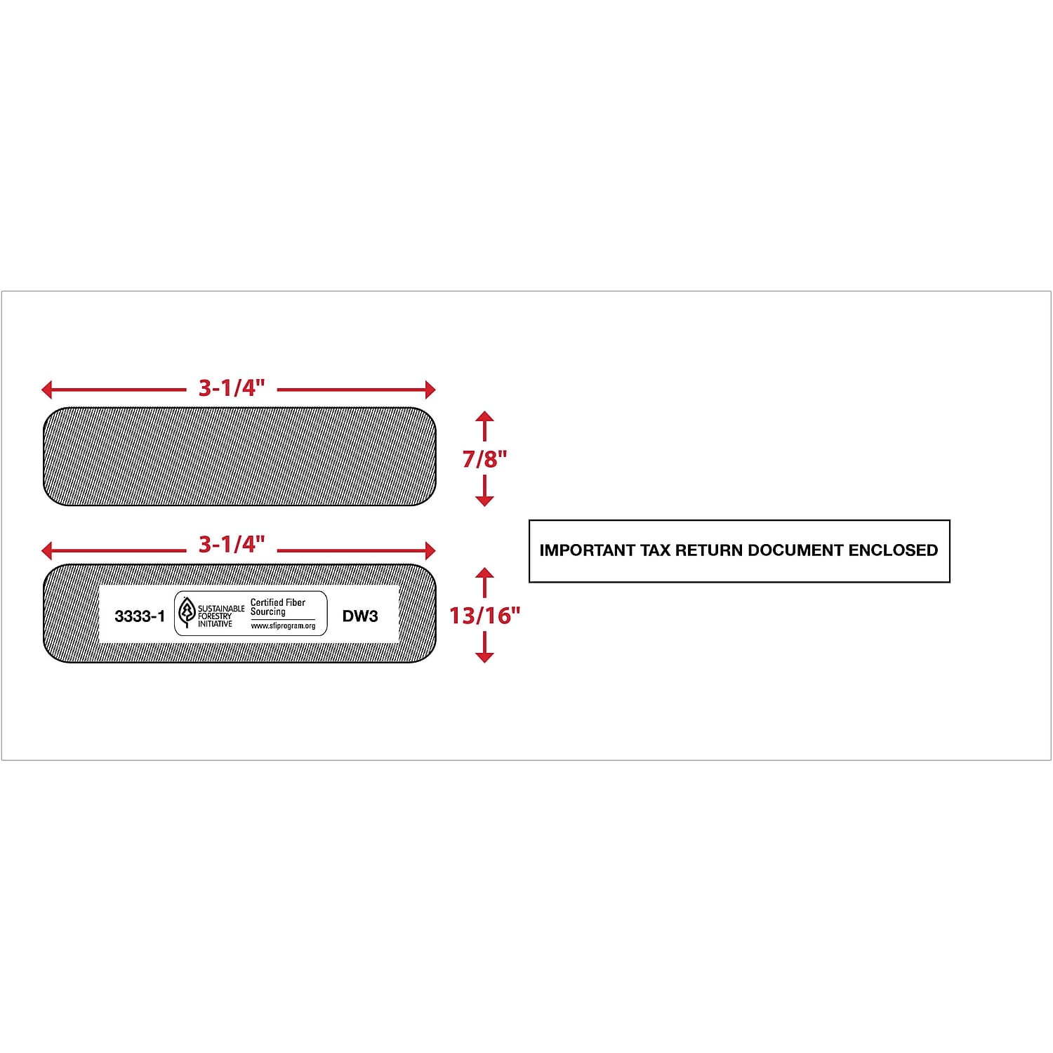 ComplyRight Self Seal Security Tinted Double-Window Tax Envelopes White 50/Pack (3333250)