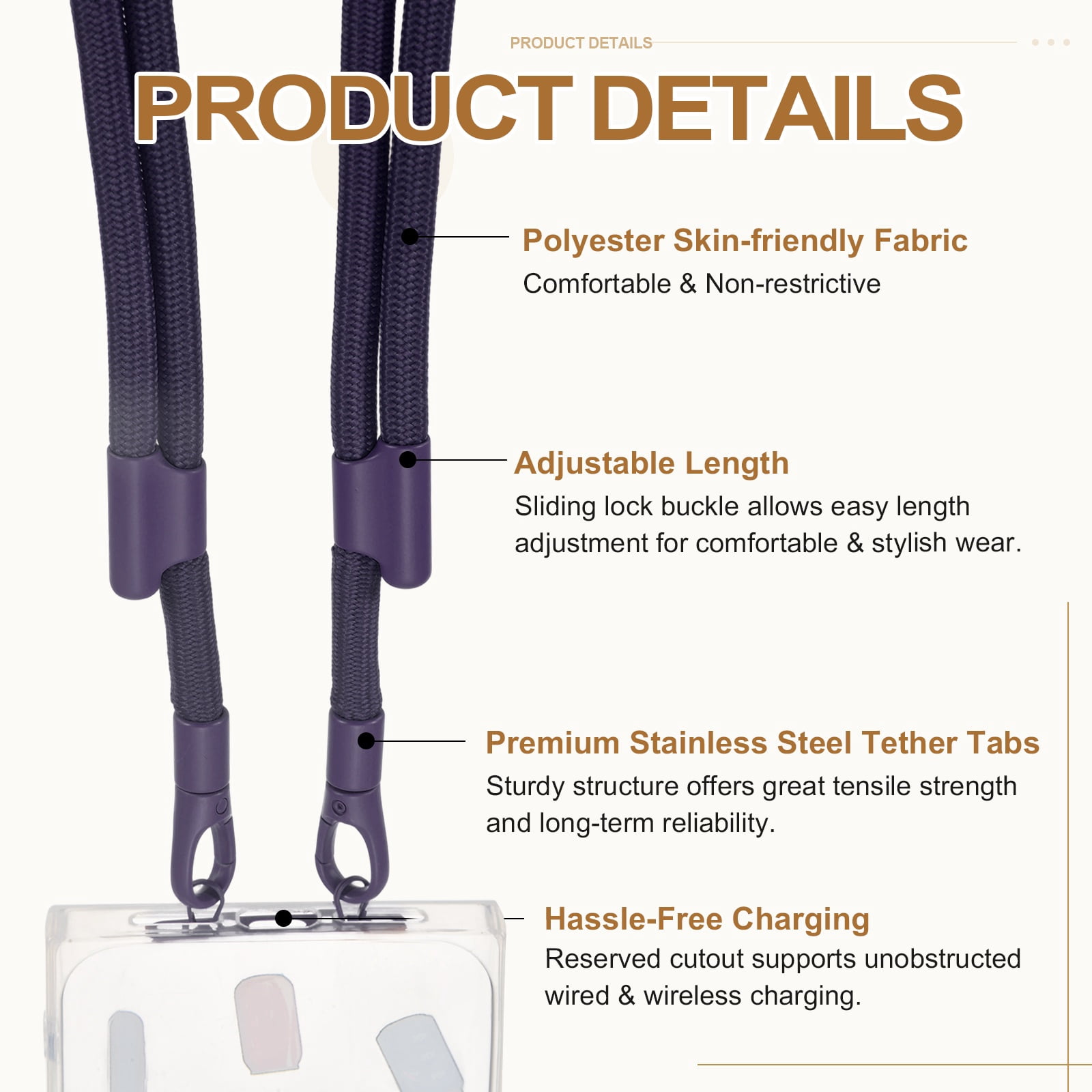 Uxcell 2Set Phone Lanyard (Purple) - Adjustable Anti Theft, Phone Strap Crossbody Neck Strap with Tether Tabs Most Smartphones, Fits Travel Essentials