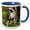 Blue/White, variant on 3drose, Africa, Tanzania, Zanzibar, Jozani Chakwa Bay Np. Red Colobus Monkey., 11oz Two-tone Red Mug