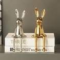 thumbnail image 7 of sunsanly Sitting Rabbit Figurine Long Ears Bunny Resin Statue Sculpture Home Office Bookshelf Desktop Animal Decoration Ornament, 7 of 7