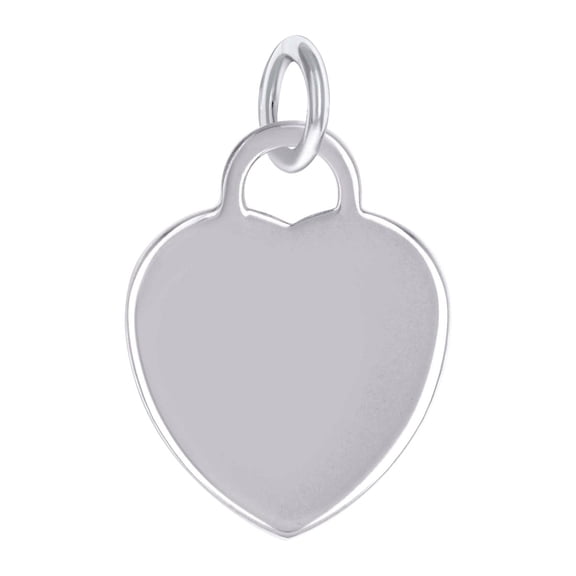 925 Sterling Silver Womens Engravable Disc Love Heart Charm Pendant Necklace Pendant for Women