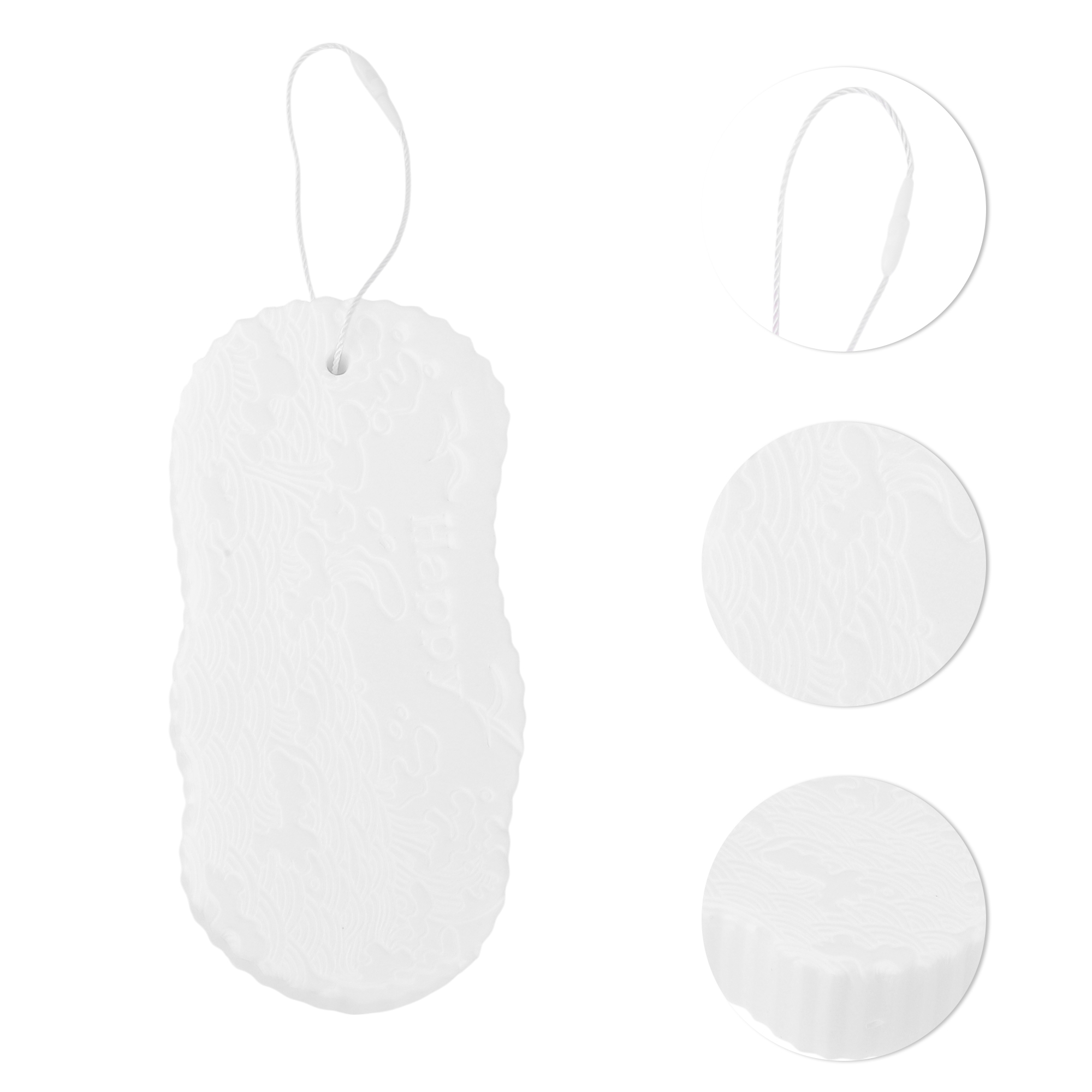 Unique Bargains Wave Pattern Bath Sponge Body Scrubber 1 Pc White
