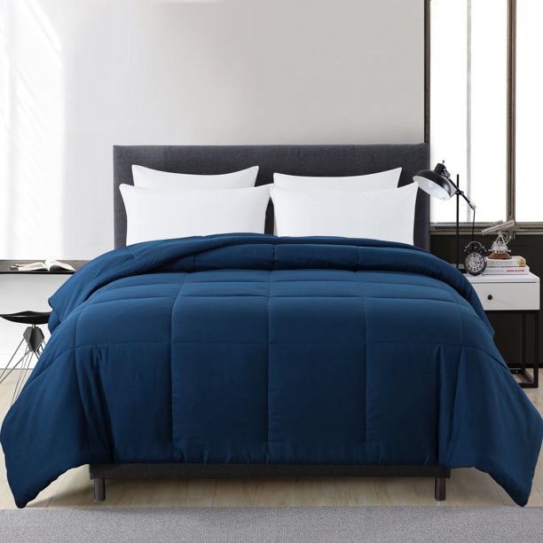 Mainstays Solid Print Navy Hypoallergenic Down Alternative Comforter