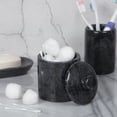 thumbnail image 2 of Creative Home SPA Collection Natural Black Marble Cotton Ball Holder, Storage Jar, 2 of 6
