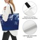 thumbnail image 3 of Balery Christmas Blue Bolsa Tote Estilo Estético con Cremalleras, Bolsa de Hombro, Bolsa de Compras Grande y Plegable, 3 of 8