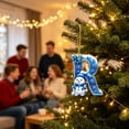 thumbnail image 4 of QISIWOLE Blue Christmas R-Letter Ornaments with Snowman Design, 3.15 Plastic Initial Alphabet Hanging Ornament, Personalized Gift for Christmas Tree Indoor Home Decor, 4 of 7