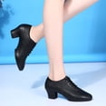 thumbnail image 5 of Zapatos de baile latino para mujer, zapatos de salón de Salsa, suela suave, zapatos de práctica de baile de PU, tacón de 5cm, zapatillas de baile para mujer, 5 of 5