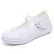 thumbnail image 2 of Zapatos Planos Versátiles Mary Jane Nurse Damas Slip On Lolita Naturas para Mujer Cuero Sin Deslizamiento Ligero Blanco, 2 of 9
