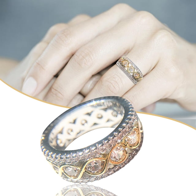 Xihbxyly Anillo de Bodas Blanco, Elegante Joya de Cobre de Corte Redondo, Accesorio de Estilo Fresco y Adelgazante, Perfecto para Uso Diario o Fiestas, Regalo para Amigos, Tallas 6 a 10