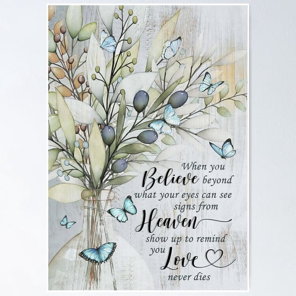 Poster When You Believe Beyond What Your Eyes Can See Signs From Heaven Show Up - No Framed, Vintage Wall Art, Trendy Retro Print, Positive Quote Poster, Room Decor, Wall Art, 8x12