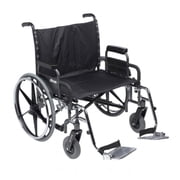 Sentra Deluxe Heavy Duty Extra Extra Wide Wheelchair With Detachable Desk Arm Swing Away Footrests, 30" Seat