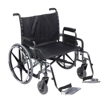 Sentra Deluxe Heavy Duty Extra Extra Wide Wheelchair With Detachable Desk Arm Swing Away Footrests, 30" Seat