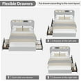 thumbnail image 2 of Eastvita Queen Size Boucle Upholstered Platform Bed Frame - Storage Drawers & Bookcase Headboard, Noise-Free, Grey, 2 of 7
