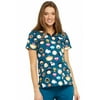 Tooniforms Scrubs Top for Women V-Neck TF646, XXS, Peanuts Emoji