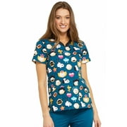 Tooniforms Scrubs Top for Women V-Neck TF646, XXS, Peanuts Emoji