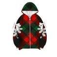 thumbnail image 4 of Christmas Jacket For Women Hooded Front Zip Xmas Print Bow Outwear Plus Size Casual Holiday Cardigan With Pockets (M, Red-A), 4 of 4