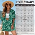 thumbnail image 7 of FKEKYI Camo Green Wolf Print 2 Piece Short Set for Women Summer Outfits Beachwear Open Front Top Shirt & Shorts Casual Loungewear Breathable Resort Wear, L, 7 of 7