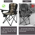 thumbnail image 5 of Oversized Camping Chair Folding Heavy Duty Quad Outdoor Large Lawn Chairs Portable Support 400 lbs Padded Thicken Oxford with Armrests, Storage Bag, Cup Holder, Carry Bag for Outside(Camo), 5 of 6