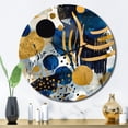 thumbnail image 1 of Designart "Abstract Pattern with Blue and Golden Textures XIX" Modern Geometric Oversized Wall Clock, 1 of 6