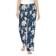 thumbnail image 2 of Lsque Lilies Flowers Print Women's Pajama Pants, Lounge Pant - Comfortable Home Wear,Elastic Waistband, Stylish Design-Medium, 2 of 9