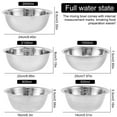 thumbnail image 4 of 5pcs Stainless Steel Mixing Bowl Set Multipurpose Soup Basin 5 Sizes Space Saving Nesting Bowls Set 2600ML Salad Bowls Dishwasher Safe for Kitchen Cooking Baking Food Storage (Silver), 4 of 11