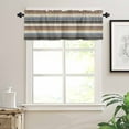 thumbnail image 3 of Brown Blue Striped Kitchen Valances for Windows 42x12 Inch Kitchen Curtains Valances Rod Pocket Farmhouse Vintage Stripe Bathroom Window Valances for Window Treatment Decor, 3 of 6