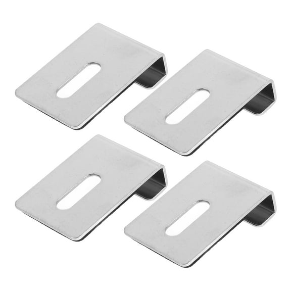 unbranded 4 Set Versatile Mirror Clips for Wall Hanging Stainless Steel Mirror Holders Stable Frameless Glass Display Hanger Clips for Home Use