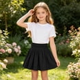 thumbnail image 6 of Fesfesfes Girls Ribbed Skort with Built-in Shorts High Waist Solid Color Casual A-Line Mini Skirt for School Sports and Daily Wear, Stretchy Activewear for Kids Ages 5-16 Years, 6 of 9