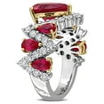thumbnail image 5 of Created Forever Women's Created Ruby and Lab Grown Diamond Two-Tone Silver Semi-Eternity Ring, 5 of 10