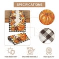 thumbnail image 4 of Smile Buffalo Check Plaid Fall Table Runner 13 x 72, Harvest Thanksgiving Pumpkins Mushrooms Birdhouse Maple Leaves, 4 of 8