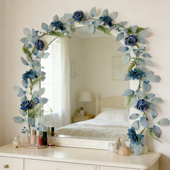 Artificial Rose Vine Garland 175cm Long, Lifelike Silk Flower Wall Hanging for Wedding Arch, Indoor Outdoor Ceiling Door Decor for Valentine’s Party and Home