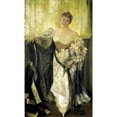 thumbnail image 2 of Hubert Vos 10x14 Black Ornate Wood Framed Double Matted Museum Art Print Titled: Alice Barney in White Satin (1894), 2 of 5