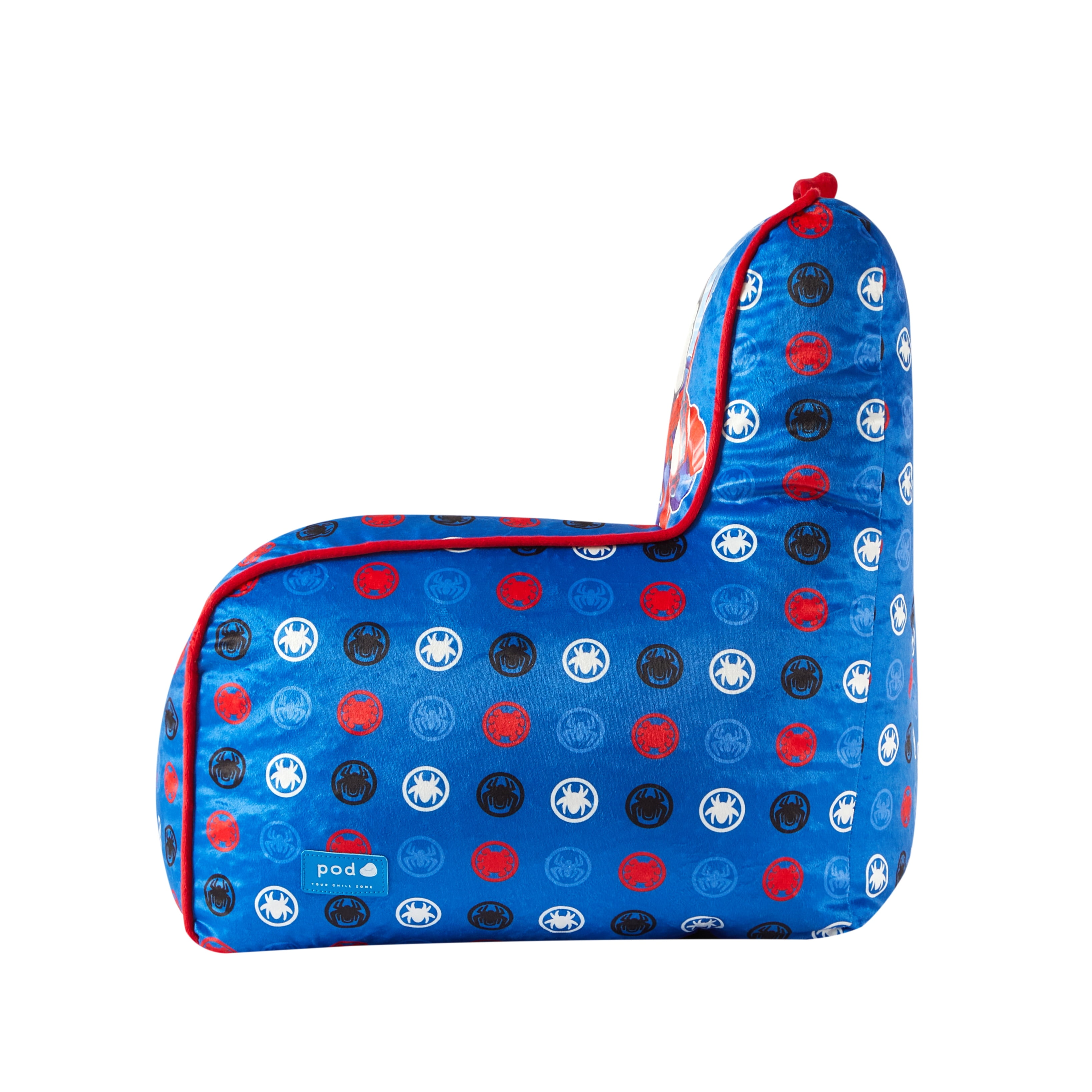 Puf Cuadrado Spiderman De 18 Pulgadas – Silla Beanbag Para Niños Y Niñas, Gris Y Multicolor