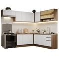 thumbnail image 1 of Cocina Integral Esquinera 469cm Marrón/Blanco Glamy MADESA, 1 of 10