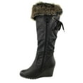 thumbnail image 3 of Fashion Thirsty Womens Ladies Fur Lined Mid Calf High Wedge Heel Boots, 3 of 4