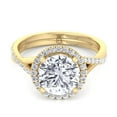 thumbnail image 2 of Fraser - Moissanite Round Cut Halo Lab Diamond Engagement Ring with Twist Band, 2 of 4
