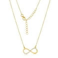 thumbnail image 4 of Femme Jam 925 Sterling Silver Cubic Zirconia Infinity Shape Gold Plated Necklace for Women, 4 of 7