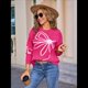 thumbnail image 5 of Suéter de Mujer Otoño 2025 - Jersey de Larga con Cuello Redondo, Jersey de Punto Oversize, Jersey Informal con Estampado Rosa Roja L, 5 of 10