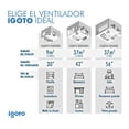 thumbnail image 4 of Igoto V5601 Ventilador de Techo Industrial 56" Color Blanco 3 Aspas Metalicas Motor 70W 5 Velocidades Uso Domestico con Control Retomoto Alta Circulaci&oacute;n de Aire Ideal para Hogar Ofici, 4 of 10