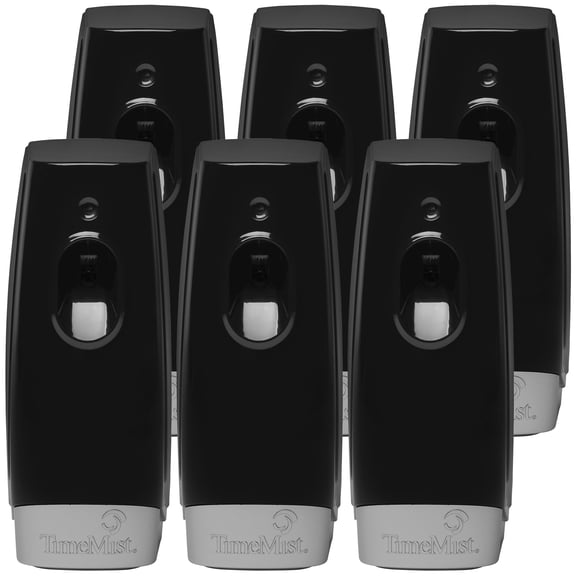 TimeMist Black Settings Metered Dispenser Air Care System - (Case of 6) - 1047811 - Classic Metered Aerosol Fragrance Dispenser Keeps Your Spaces Smelling Fresh, Clean & Healthy