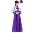 thumbnail image 1 of Cbtrfashion Conjunto de disfraz de Hanbok para niñas coreanas y niños (púrpura 13-15 años (160 cm)), 1 of 4